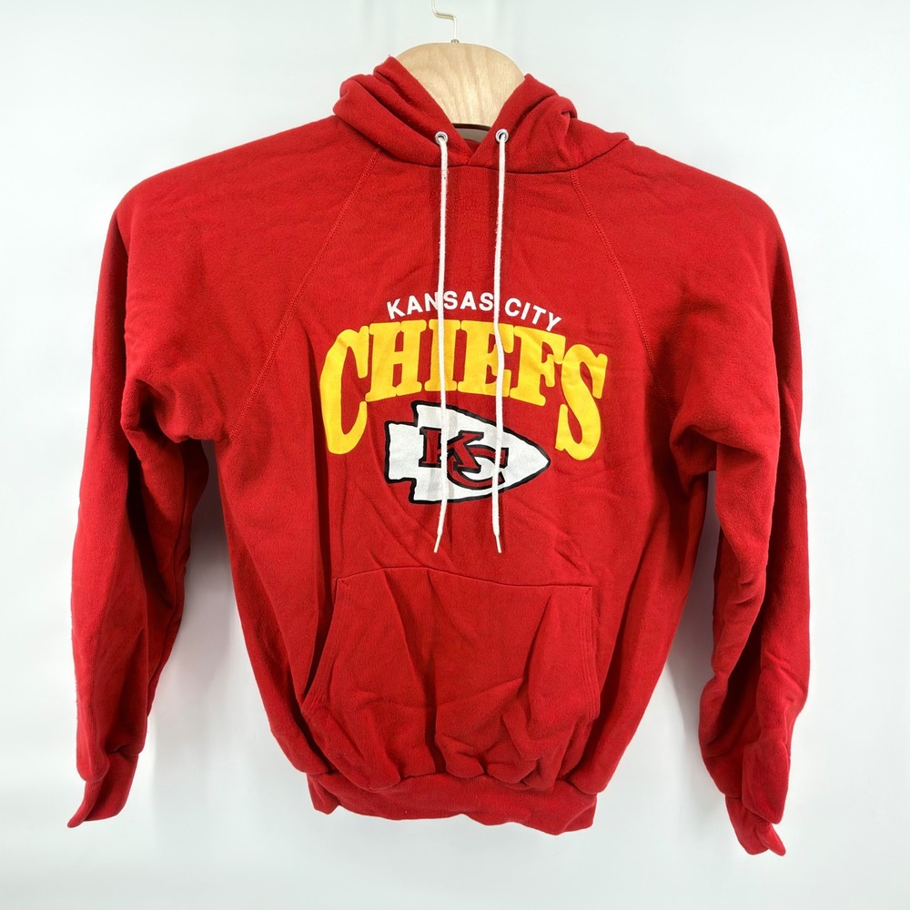 Vintage Kansas City Chiefs Hanes Hoodie‎ Sweatshirt Men XL Red Made in USA 80s